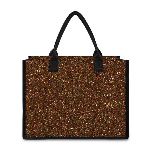Brown (NOT Real) Glitter Print Canvas Tote Bag