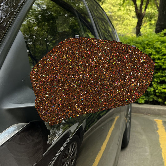 Brown (NOT Real) Glitter Print Car Side Mirror Covers