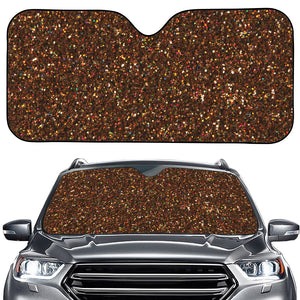 Brown (NOT Real) Glitter Print Car Windshield Sun Shade