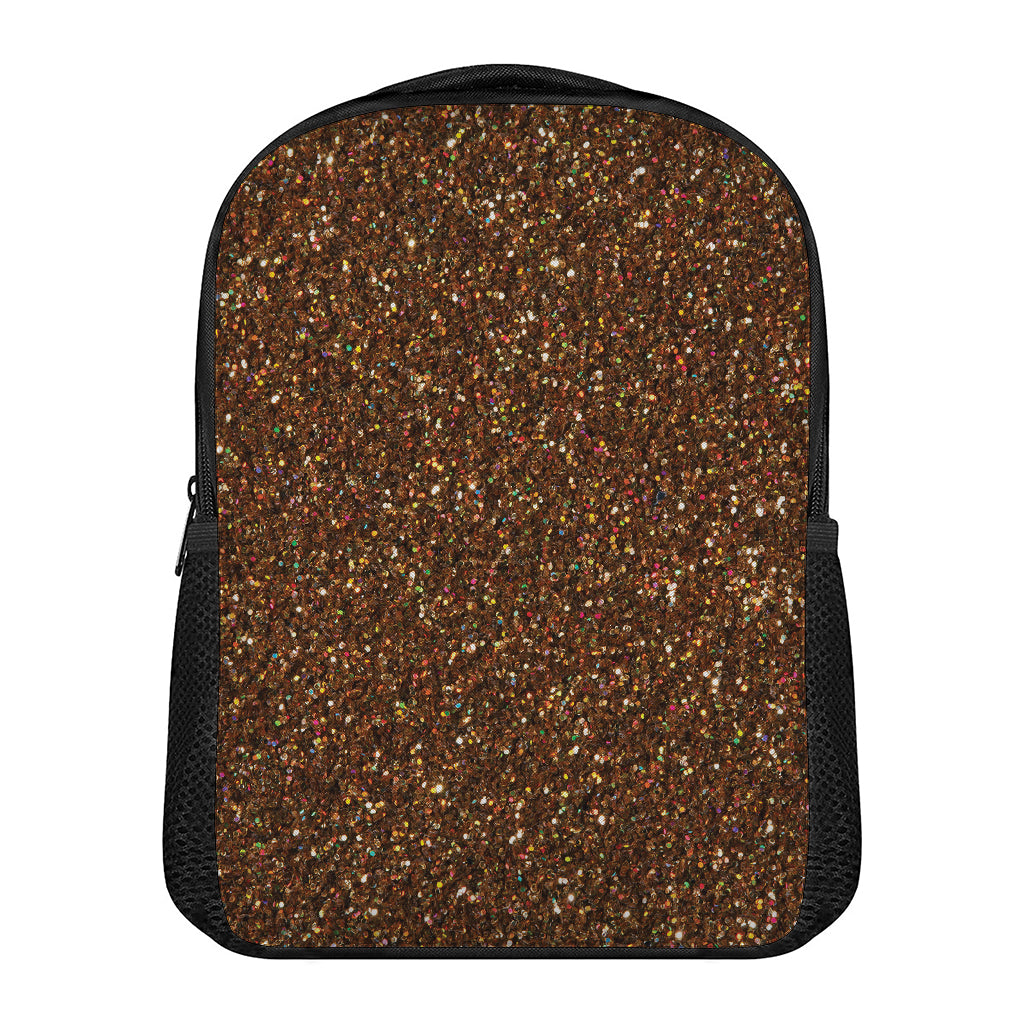 Brown (NOT Real) Glitter Print Casual Backpack