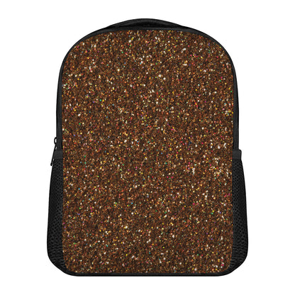 Brown (NOT Real) Glitter Print Casual Backpack