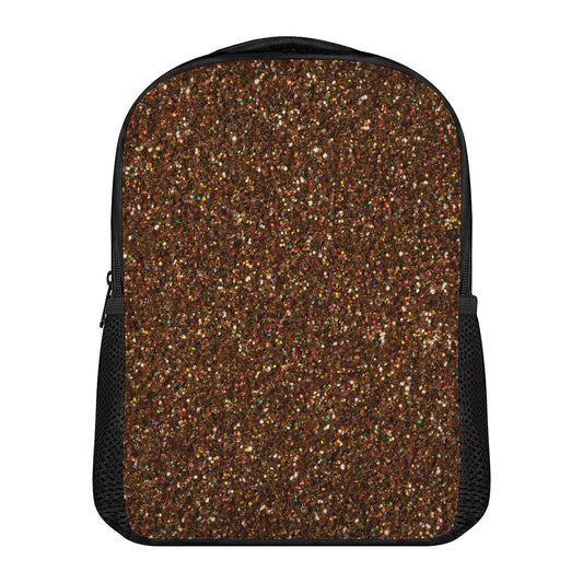 Brown (NOT Real) Glitter Print Casual Backpack