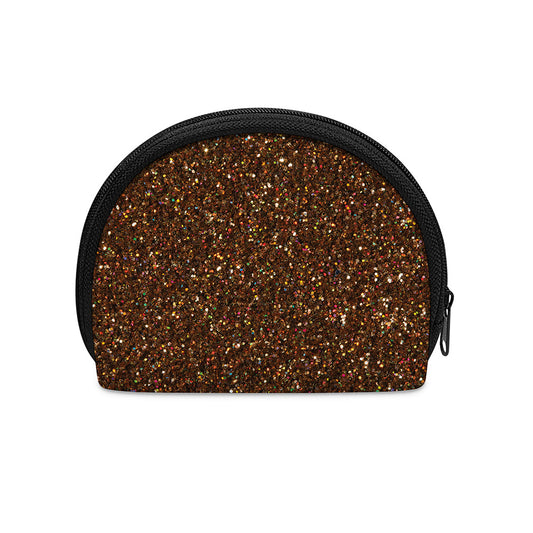 Brown (NOT Real) Glitter Print Coin Purse