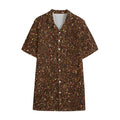 Brown (NOT Real) Glitter Print Cotton Hawaiian Shirt