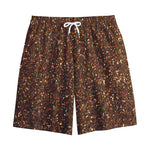 Brown (NOT Real) Glitter Print Cotton Shorts