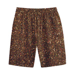 Brown (NOT Real) Glitter Print Cotton Shorts