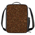 Brown (NOT Real) Glitter Print Crossbody Lunch Bag