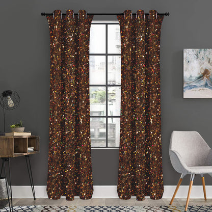 Brown (NOT Real) Glitter Print Curtain