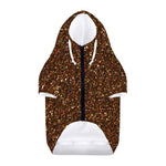 Brown (NOT Real) Glitter Print Dog Zip Up Hoodie