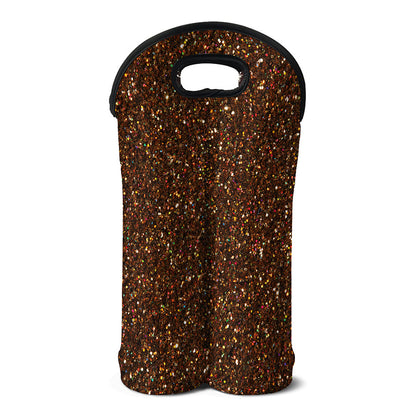 Brown (NOT Real) Glitter Print Double Neoprene Wine Tote