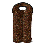 Brown (NOT Real) Glitter Print Double Neoprene Wine Tote