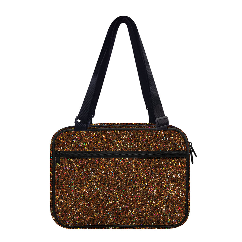 Brown (NOT Real) Glitter Print Double Strap Bible Bag
