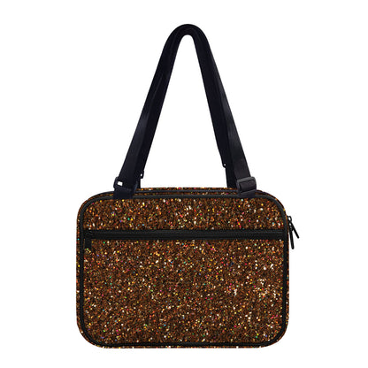 Brown (NOT Real) Glitter Print Double Strap Bible Bag