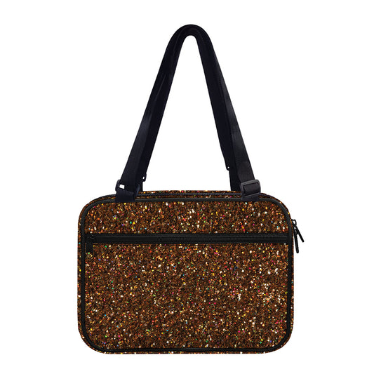 Brown (NOT Real) Glitter Print Double Strap Bible Bag