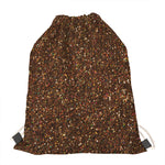 Brown (NOT Real) Glitter Print Drawstring Bag