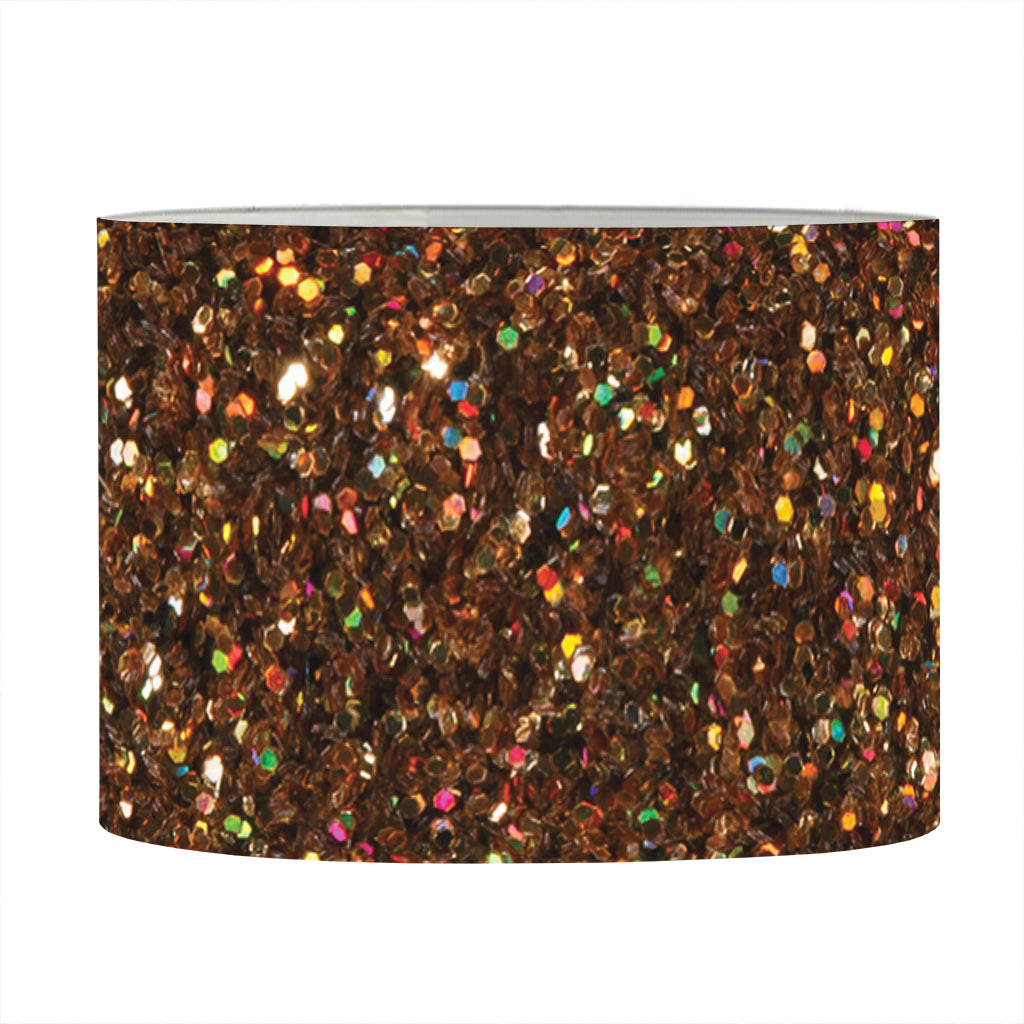Brown (NOT Real) Glitter Print Drum Lamp Shade