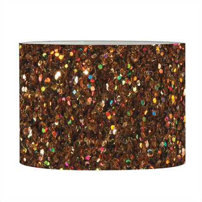 Brown (NOT Real) Glitter Print Drum Lamp Shade