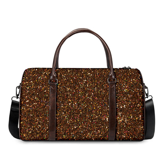 Brown (NOT Real) Glitter Print Duffle Bag