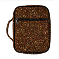 Brown (NOT Real) Glitter Print Front Pocket Bible Bag