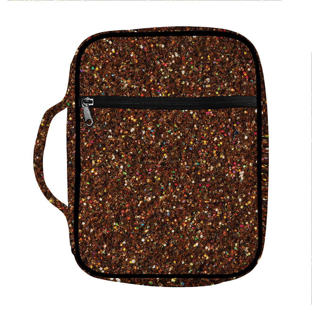 Brown (NOT Real) Glitter Print Front Pocket Bible Bag