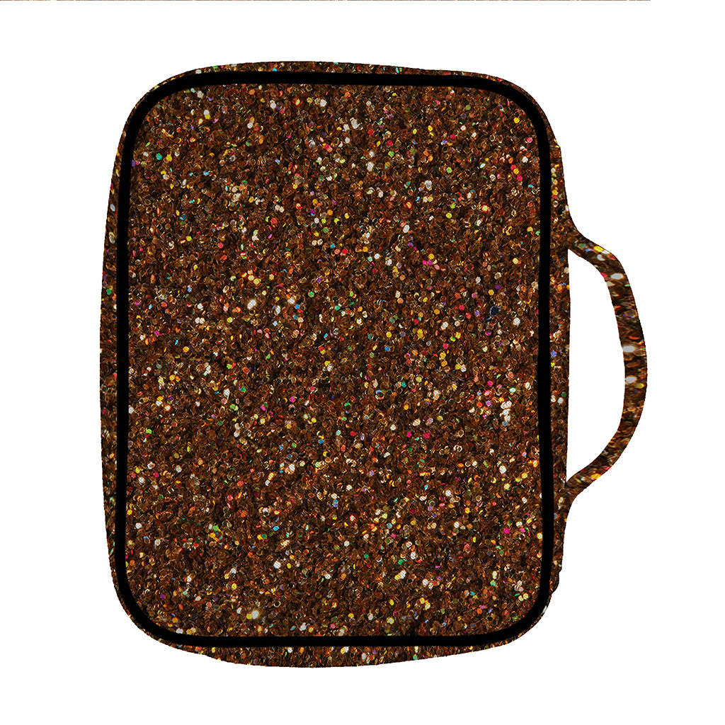 Brown (NOT Real) Glitter Print Front Pocket Bible Bag
