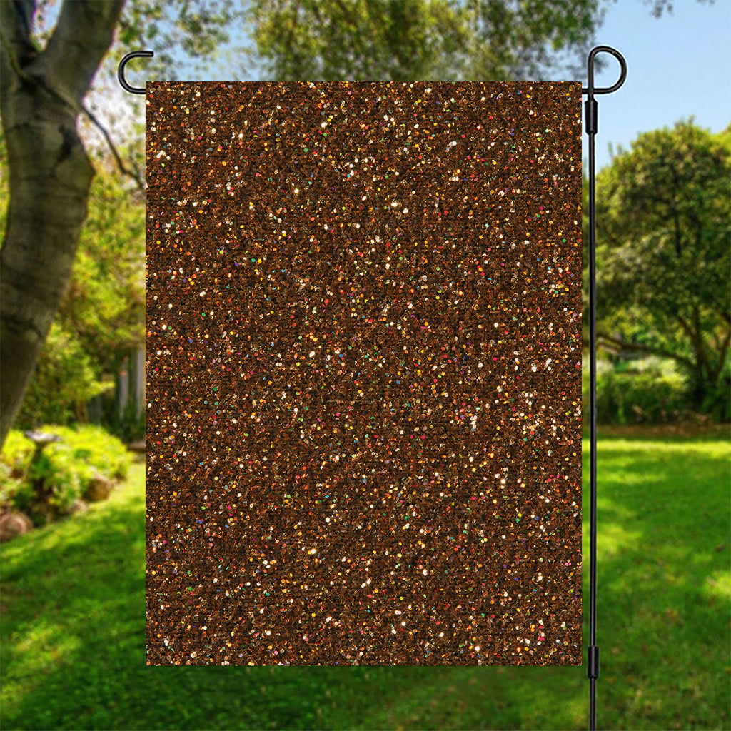 Brown (NOT Real) Glitter Print Garden Flag