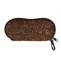 Brown (NOT Real) Glitter Print Glasses Case
