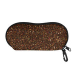 Brown (NOT Real) Glitter Print Glasses Case