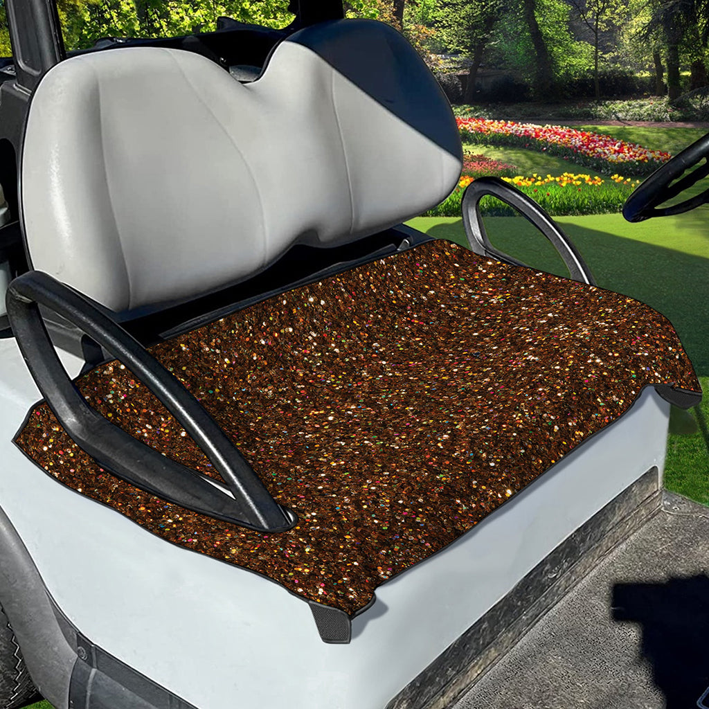 Brown (NOT Real) Glitter Print Golf Cart Seat Cover