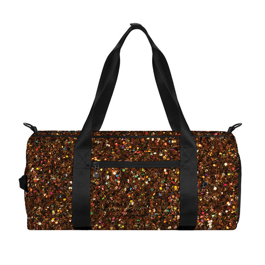 Brown (NOT Real) Glitter Print Gym Bag