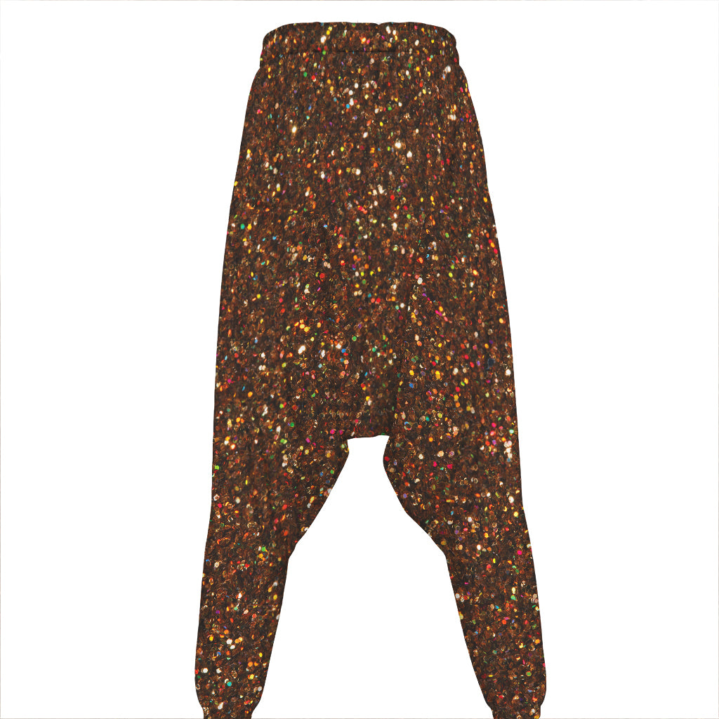 Brown (NOT Real) Glitter Print Hammer Pants