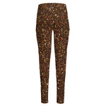 Brown (NOT Real) Glitter Print High-Waisted Pocket Leggings