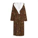 Brown (NOT Real) Glitter Print Hooded Bathrobe