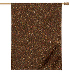 Brown (NOT Real) Glitter Print House Flag