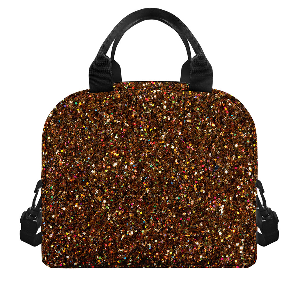 Brown (NOT Real) Glitter Print Insulated Lunch Bag