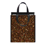 Brown (NOT Real) Glitter Print Insulated Lunch Tote