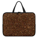 Brown (NOT Real) Glitter Print Laptop Sleeve With Handle