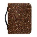 Brown (NOT Real) Glitter Print Leather Bible Cover