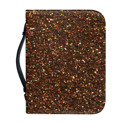 Brown (NOT Real) Glitter Print Leather Bible Cover