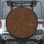 Brown (NOT Real) Glitter Print Leather Spare Tire Cover