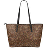 Brown (NOT Real) Glitter Print Leather Tote Bag