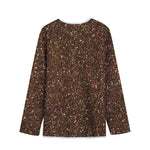 Brown (NOT Real) Glitter Print Long Sleeve Short Coat
