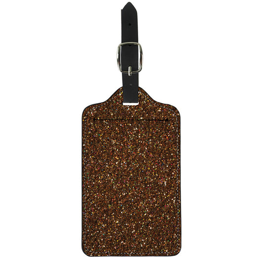 Brown (NOT Real) Glitter Print Luggage Tag