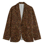 Brown (NOT Real) Glitter Print Men's Cotton Blazer