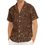 Brown (NOT Real) Glitter Print Men's Deep V-Neck Shirt