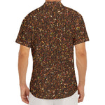 Brown (NOT Real) Glitter Print Men's Deep V-Neck Shirt