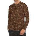 Brown (NOT Real) Glitter Print Men's Long Sleeve Rash Guard