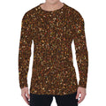 Brown (NOT Real) Glitter Print Men's Long Sleeve T-Shirt