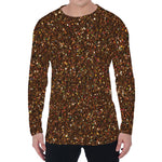 Brown (NOT Real) Glitter Print Men's Long Sleeve T-Shirt