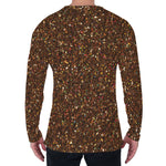 Brown (NOT Real) Glitter Print Men's Long Sleeve T-Shirt
